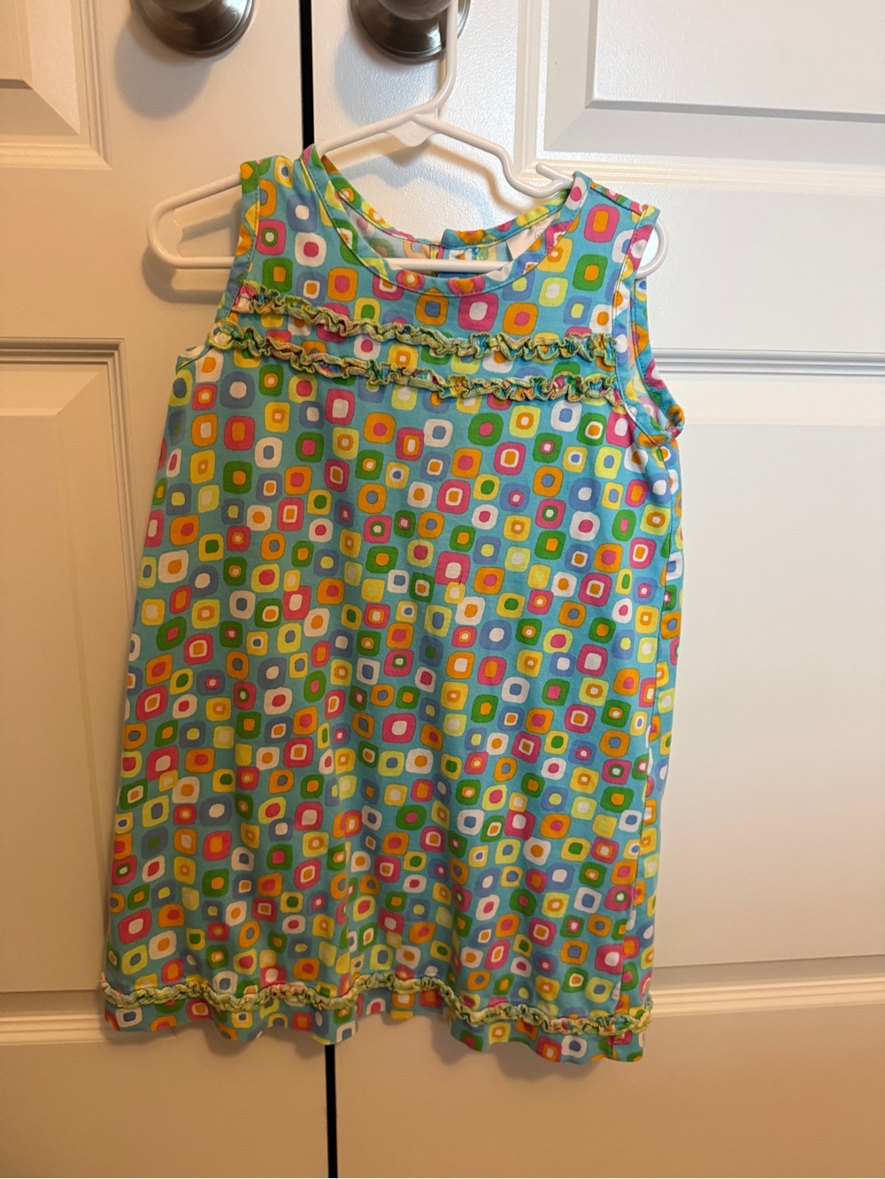 Hanna Andersson Multicolor Geo Ruffle Sleeveless Dress